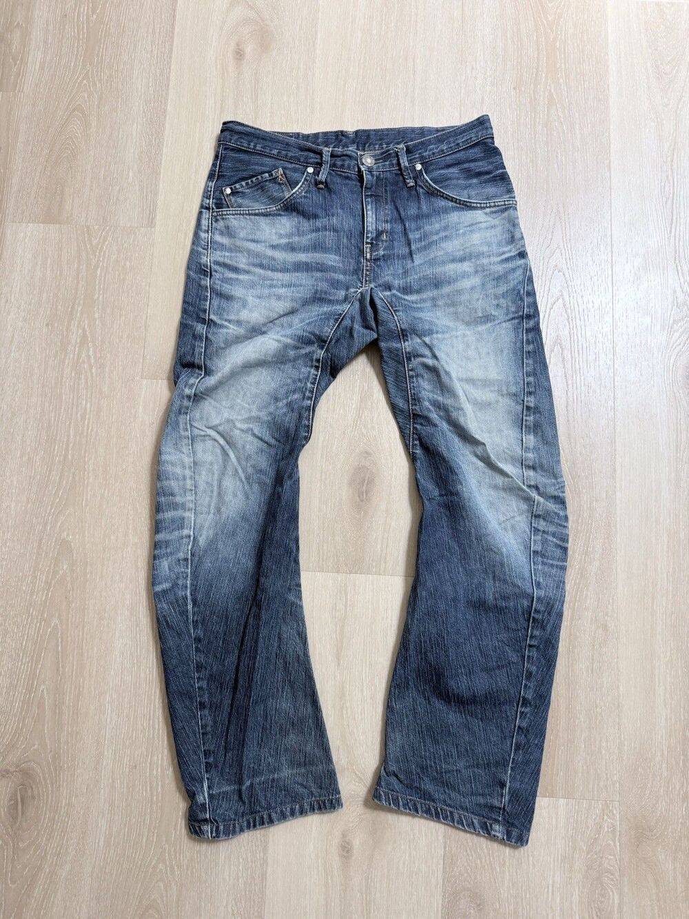 Edwin XV Function Curved Leg Jeans Mens 31 Distressed Japanese Streetwear Y2K